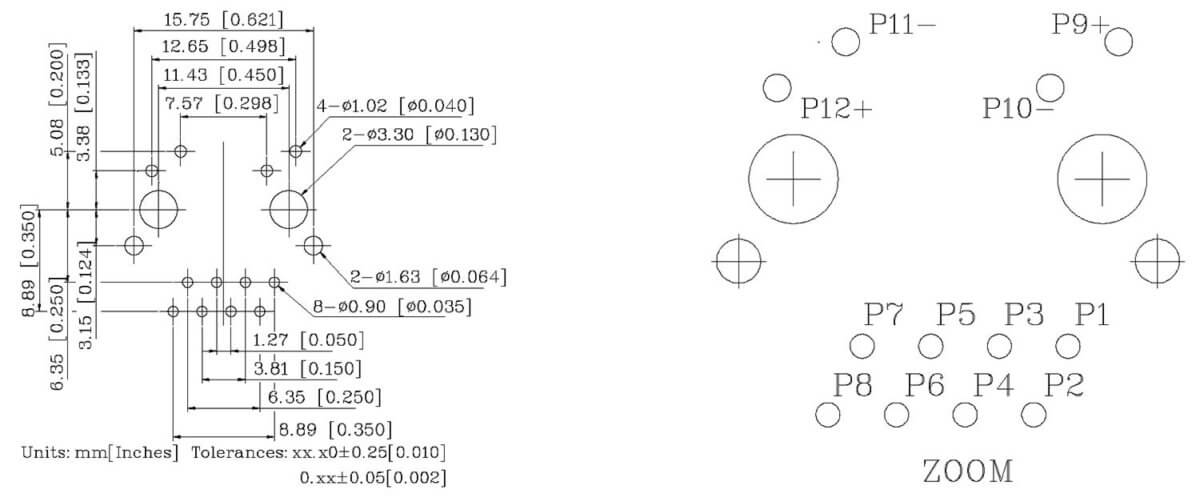 klu1t516-43 lf pcb layout mounting